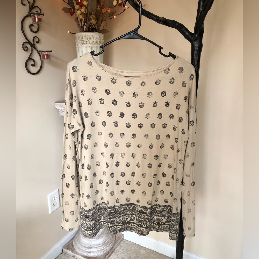 J. Jill perfect pima printed cotton top XS